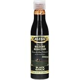 Alessi Balsamic Vinegar Reduction, Autentico from Italy, Ideal on Caprese Salad, Fruits, Cheeses, Meats, Marinades (Black Garlic, 8.5 Fl Oz (Pack of 6))