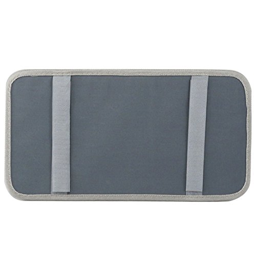 SunTrade Car Universal Sun Visor Organizer Pocket Storage Pouch,CD Sunglasses Visor Organizer,PU Leather (Style 1, Gray)