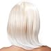 Kalyss Women's Short White Blonde Bob Wig With Hair Bangs Straight Heat Resistant Yaki Synthetic Hair Wig for Women