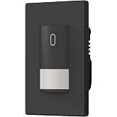 ELEGRP Matte Black Single Pole Occupancy Motion Sensor Light Switch, Need Neutral Wire, 120&deg; Sensor Coverage PIR Infrared Motion Activated, for CFL/LED/MLV/INC/HAL/Fan, UL,1 Pack