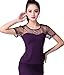 ZLTdream Belly Waltz Rumba Cha Cha Ballroom Dance Short Sleeve Top