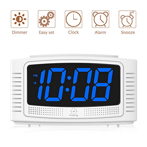 DreamSky Simple Alarm Clock with Snooze, 1.2 Inch Clear Led Digit