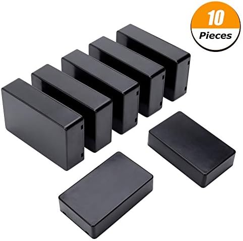 Uspeedy 10 Pieces Plastic Electronic Project Case Junction Box Waterproof Instrument Case,100 x 60 x 25 mm, Black