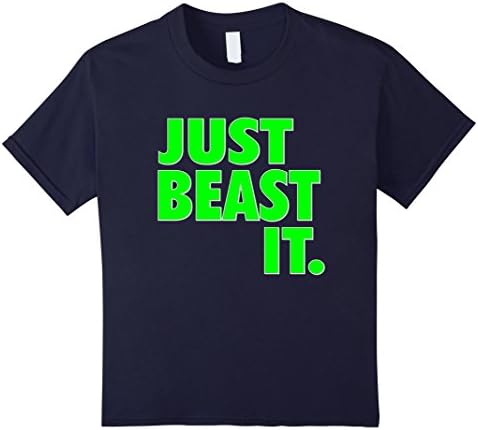 Kids Just Beast It Green Motivational T Shirt by My Motivo 10 Navy