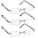 Reading Glasses 3 Pack Silver Always Have a Stylish Look, Crystal Clear Vision and Sure-Flex Comfort Spring Arms & Dura-Tight Screws 100% Guarantee +1.50
