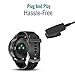 MoKo Charger Compatible with Garmin Forerunner 235/35/35J/64/230/630/645/645 Music/735XT/Vivomove HR/Approach S20/G10/Lily Smart Watch, USB Data Sync Charge Cradle Dock Clip Charging Cable - Black