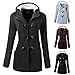 GuGio Womens Winter Fashion Outdoor Warm Wool Blended Classic Pea Coat Jacket