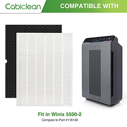 Cabiclean 55002 HEPA Replacement Filter H for Winix 55002 Air
