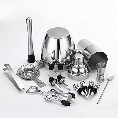 H-ei 16-Stück-Barmixer Kit - Cocktail Set for Bar und, Groß 25 Unzen Edelstahl Shaker, 50 Unzen Eiskübel – Bild 4