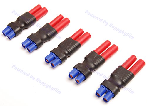 Pack(5) New 4MM Bullet to Female EC3 Adapter for RC HXT Turning Zippy