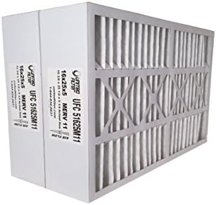 16x25x5 M1-1056 Replacement (Actual size 15-3/8" x 25-1/2" x 5-1/4") MERV 11 Pleated Furnace Air Filter, 2 Pack