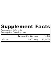Jarrow Biotin 5 mg, BTN, 1