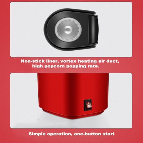 Portable Popcorn Maker, Hot Mini Air Popper 3 Minutes Fast Making, Healthy Oil Free Smart Popper Gift Set, mall Popped Machine with Measuring 12 OZ Cup BPA Free