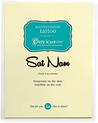 CONSCIOUS INK MANIFESTATION TATTOO 2-PACK"SAT NAM" (SET OF 2)