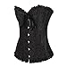 AZONT Women Sexy Push up Shapewear Underbust Corset Bustier with G-string (XL, Black)