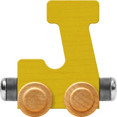 Maple Landmark NameTrains Bright Letter Car J - Made in USA (Yellow)