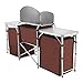 Happybuy Portable Camping Kitchen Table Multifunctional Camping Kitchen Table Windscreen Camping Table Easy-to-Clean Cooking Table Camping Lightthumb 4
