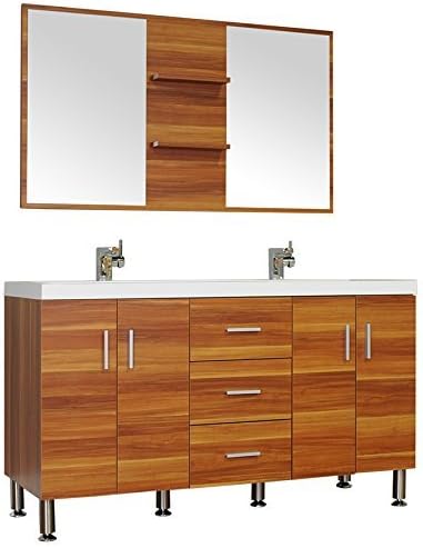 Alya Bath AT-8043-C-D-S Vanity Set, 56", Cherry