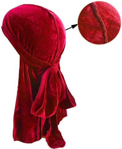 3 Styles Men Women Long Tail Chemo Hat Wide Strap Durag Headwrap