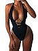 MOPOOGOSS Womens Sexy Deep V Neck High Waist Multi-Way Bandage One Piece Swimsuits Swimwear