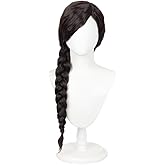 Lucoacos Dark Brown Long Braid Wig for Women Halloween Movie Cosplay Costume Wig