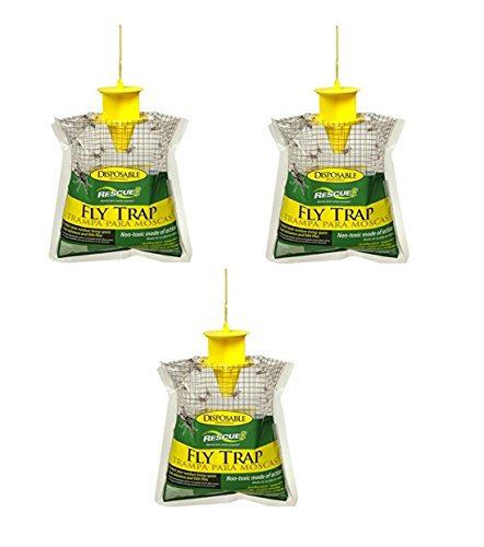 Sterling Rescue Outdoor Disposable Fly Catcher, Control Trap with Attractant, Insecticide Free (3 Pack)