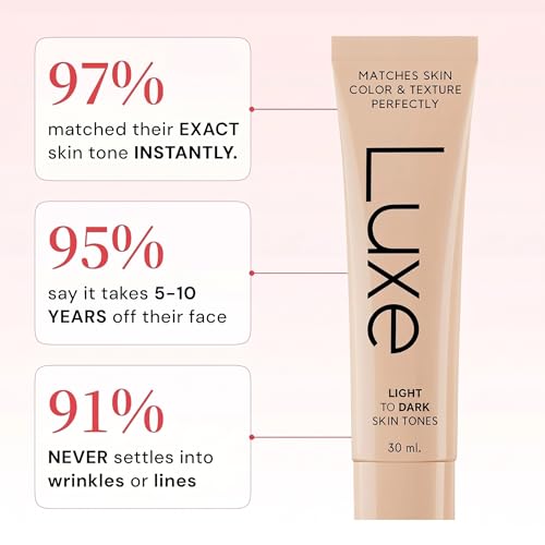 Luxe Changing Foundation for Light to Medium Skin Tone with Essential Brush Set – Smooth, Buildable Coverage – Includes Professional Makeup Brush for Flawless Application