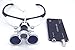Aphrodite High Quality Colorful Surgical Binocular Loupes Optical Glass Loupe 3.5X420mm with LED Head Light Lamp (Black)