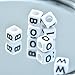 Outus 800 Pieces White Cube Beads with Black Alphabet Letters, Acrylic Plastic