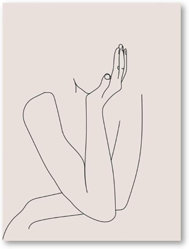 Dibujo de línea femenina Impresión Feminista Cartel Minimalista Arte de