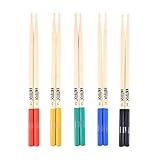 ROSENICE 5A Maple Drum Sticks Drum Accessories Multi Color for Kids Children 5 Pairs