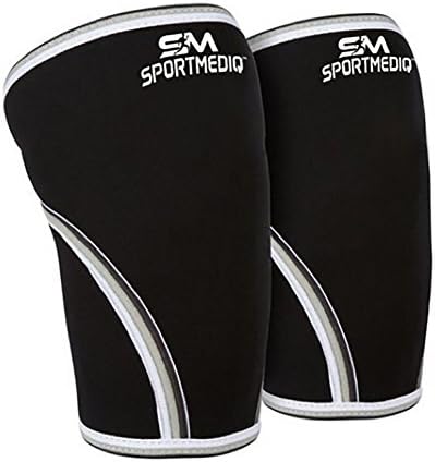 SPORTMEDIQ 7mm Neoprene Knee Sleeves, (1 Pair), Large