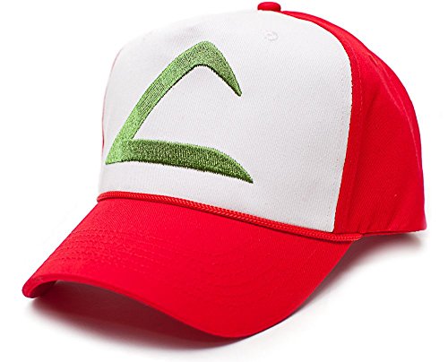 PokÃ©mon Ash Ketchum Embroidered Unisex-adult Hat Cap -One-size Red/white