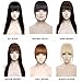 Clip in Human Hair Fringe with Temple Front Neat Bangs Hair Extension Thick Full Tied Bangs Flat Fringe Hair Piece for Women One Piece #02 Dark Brown