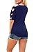 DREAGAL Girls Cold Shoulder Cut Out Sleeve Blouse Top T-shirt Navy Blue Large