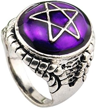 Gemmart Size 8-10 Men Jewelry Pentacle Alex sterling silver engagement Ring