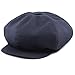 The Hat Depot 100% Cotton Plain Blank 6 Panel Newsboy Gatsby Apple Cabbie Cap Hat Made in USA (Navy)