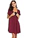 Ekouaer Maternity Nursing Gown,Labor and Delivery Pajama (Wine Red, Large)