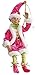 RAZ Imports Pink & Green Santa's Elf 16 Inch Polyester Poseable Christmas Figurine