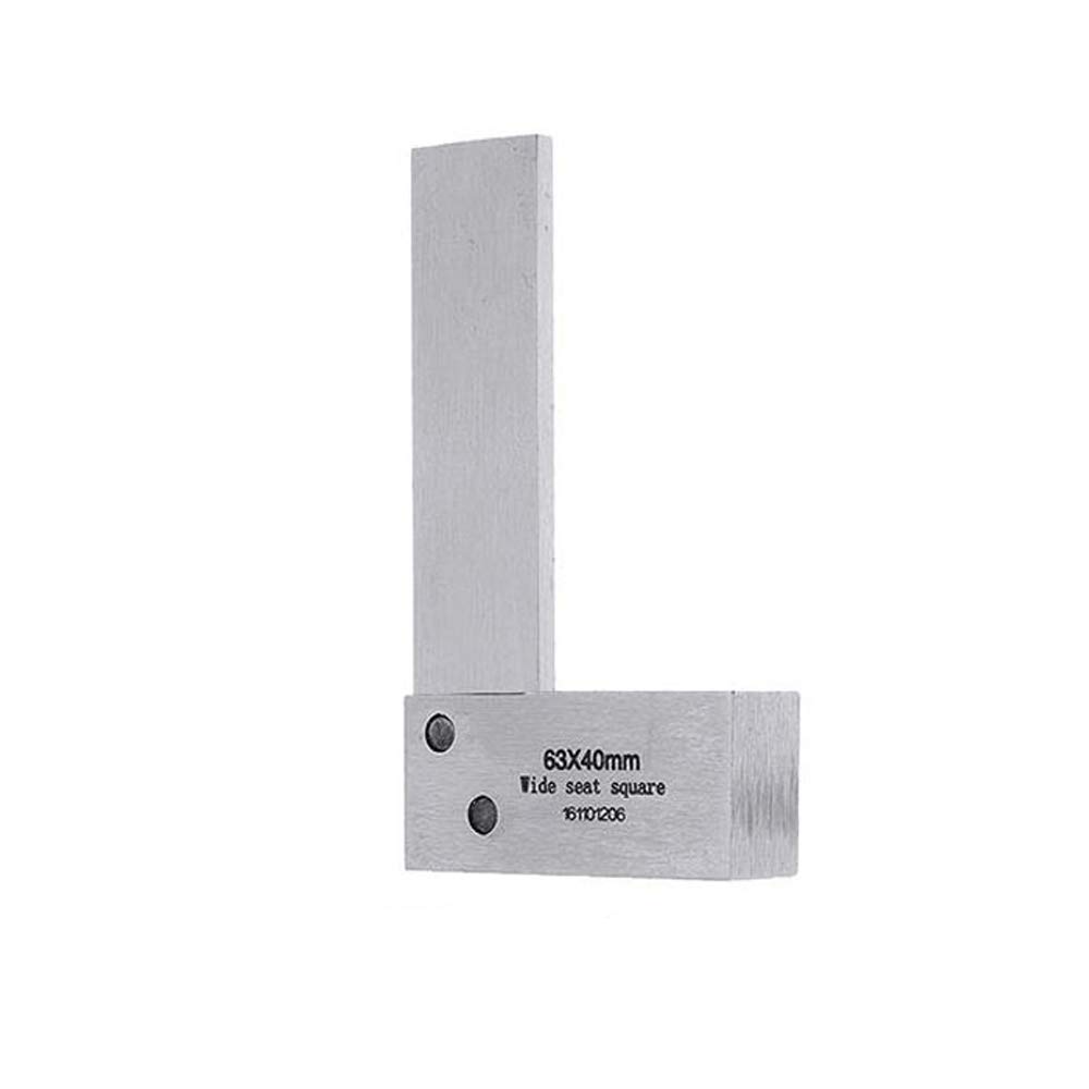 Engineers Square, 90 Degree Engineers Steel Set Square Ruler for Measuring Right Angle, Includes Plastic Holder Box (63X40mm)