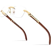 HEPIDEM 100% Really Buffalo Horn Handmade Glasses Frame Square Rimless Luxury Buffs Eyeglasses
