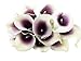 Winterworm Latex Real Touch Artificial Calla Lily Flower Bouquet Wedding Party Home Garden Restaurant Decoration Valentine Gifts - Bunch of 10 (Dark-Purple)