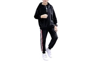 Monvecle Little to Big Boys' Velour & Fleece Hoodie Tracksuit Sweatshirt Top + Sweatpant Velvet Fleece Jogger 2pcs Set