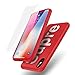 iPhone X Case,AICase Ultra Thin Lightweight Supre Fashion Full Body Coverage Protection Soft PC [Dual Layer][Slim Fit] Case with Tempered Glass Screen Protector for Apple iPhone X/10 (Red)