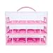 Best Choice Products 3-Tier BPA-Free Detachable Cupcake Carrier Container for 36 Cupcakes w/Locks, Handle, Pink