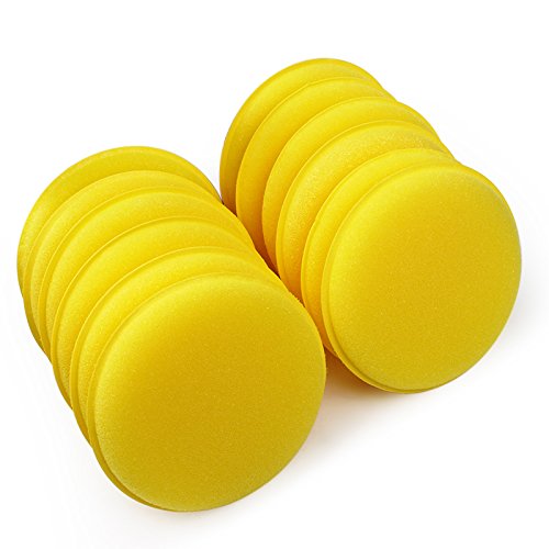 SKS Distribution® 12 pcs/set Car Wax Sponge Anti-Scratch Yellow Car Cleaning Tool Car Care
