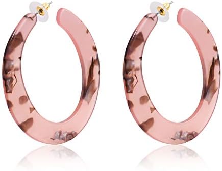 Acrylic Hoop Earrings Bohemian Resin Round Circle Earrings Jewelry for Women
