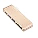 Type-C USB 3.0 5 in 1 Combo Hub for MacBook, Aluminum Multi-Port Adapter with USB-C Charging Port, Type-C Pass Through, 2 USB 3.0 Ports, SD/Micro Card Reader (Gold)