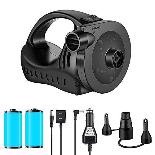 Vansky Electric Air Pump, 3 Nozzles Rechargeable Inflator Deflator with Handle for Air Yoga Ball, Air Mattress, Pool Floats and More - Thumbnail 7