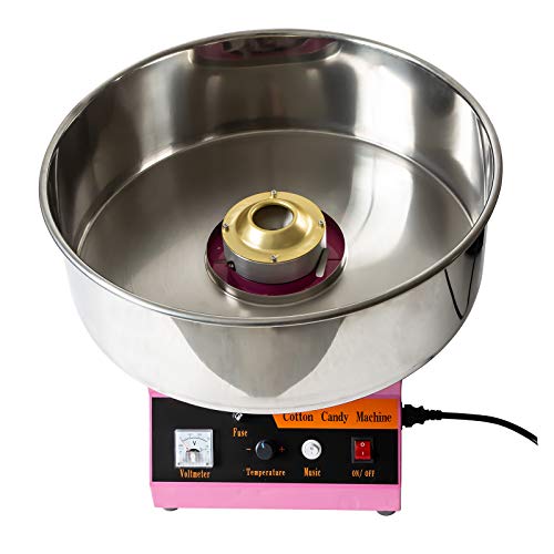 AJO Electric Commercial Quality Cotton Candy Machine and Candy Floss Maker (Pink)